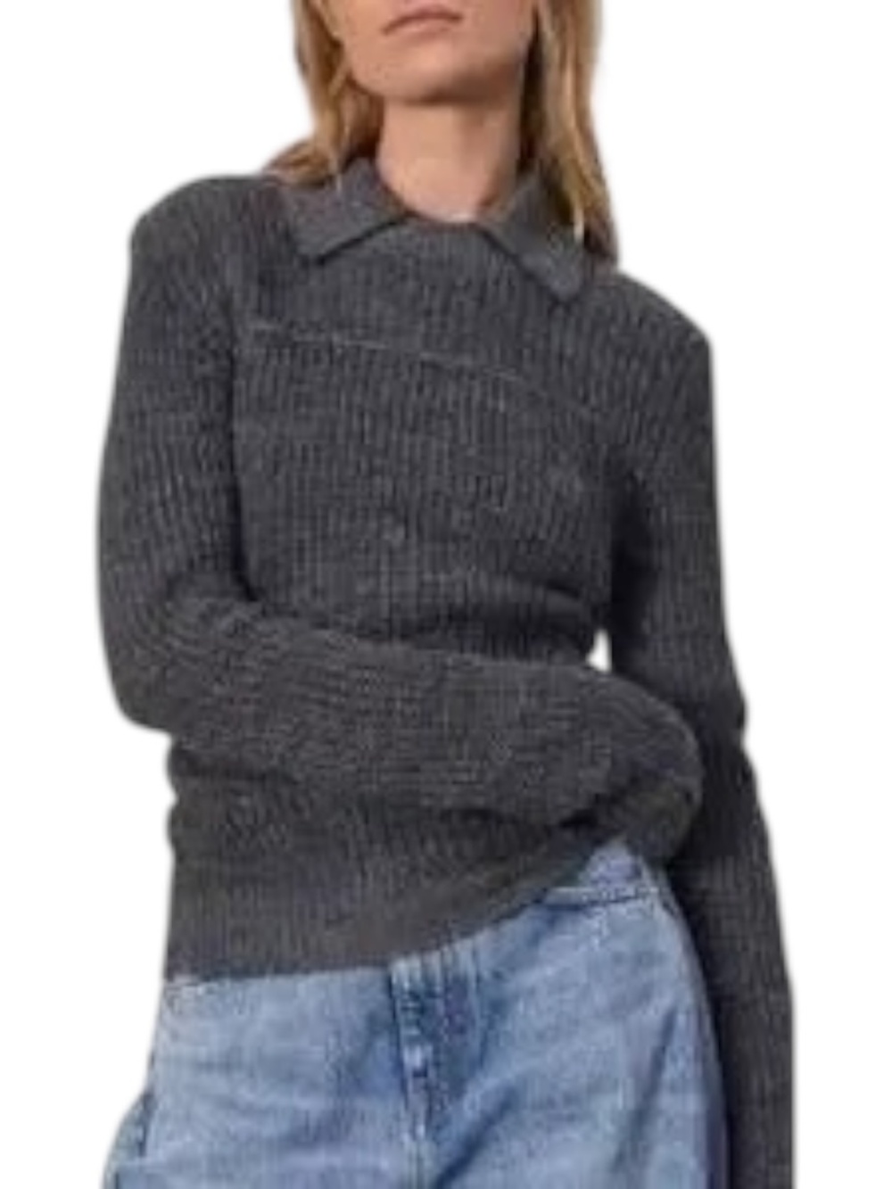 Rag & Bone Madix Wool & Alpaca Blend Sweater Polo Grey Size M - Picture 12 of 12
